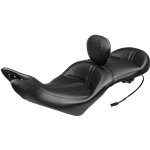 Heated One-Piece 2-Up Touring Seat with Driver Backrest