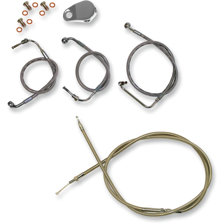 Standard Stainless Braided Handlebar Cable/Brake Line Kit