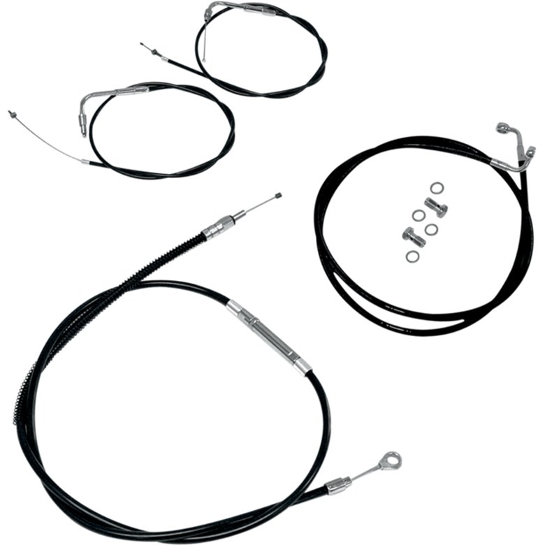 Standard Black Vinyl Braided Handlebar Cable/Brake Line Kit