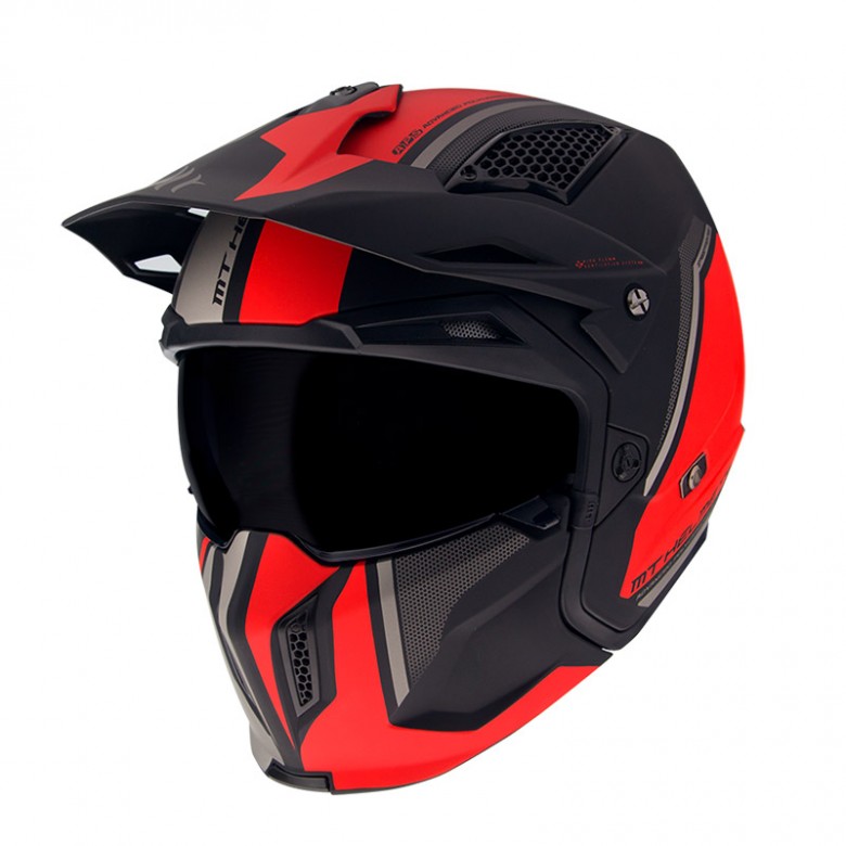 MT Helmets - casca STREETFIGHTER Twin [sun visor] C5, rosu mat [XS]