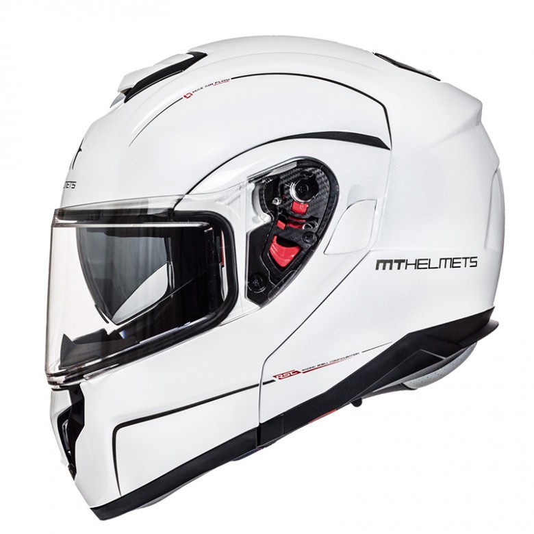 MT Helmets - casca ATOM [sun visor], alb [S]