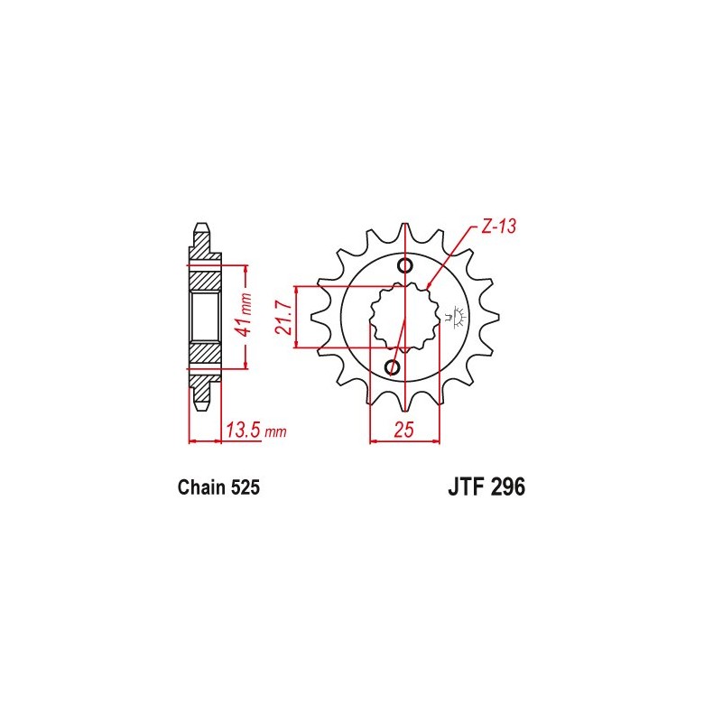 EMGO - Pinion (fata) JTF296, 16 dinti - XRV650/NT650/VT600C/NV400