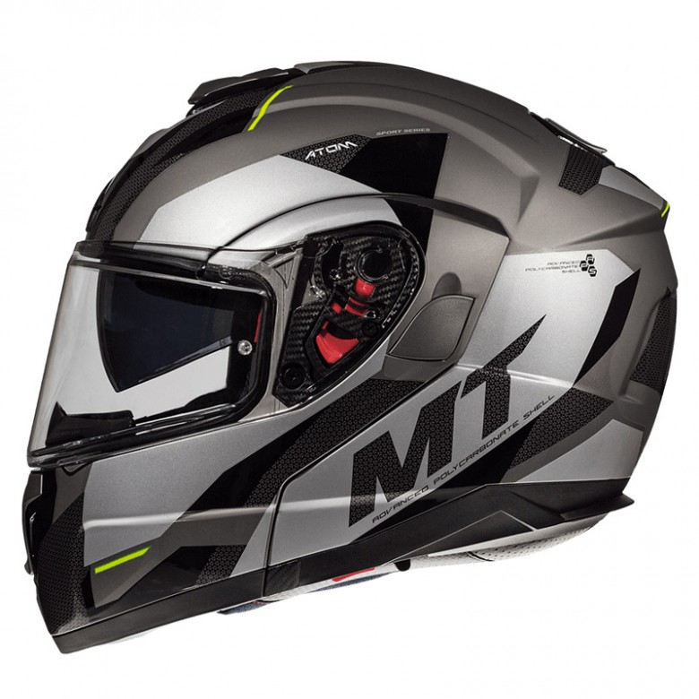 MT Helmets - casca ATOM Transcend [sun visor], negru / gri [XXL]