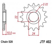 JT - Pinion (fata) JTF402, 15 dinti - F650/Pegaso Sonderz?hnezahl