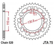 JT - Foaie (spate) Aluminiu JTA75, 42 dinti - BMW S1000RR