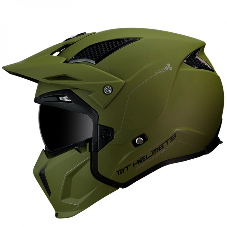 MT Helmets - casca STREETFIGHTER [sun visor], verde mat [XXL]