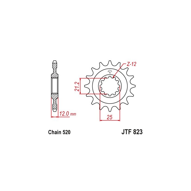 JT - Pinion (fata) JTF823, 13 dinti - Husqvarna -'89 / Husaberg