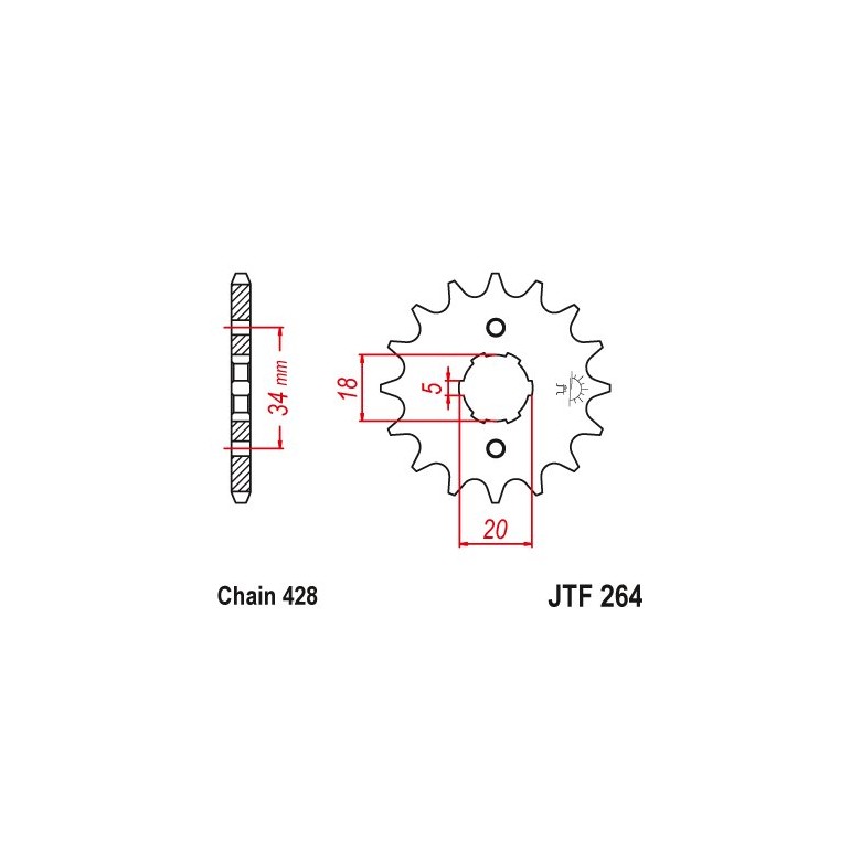 JT - Pinion (fata) JTF264, 14 dinti - Zing 125 / CBR125R Sonderzz.