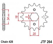 JT - Pinion (fata) JTF264, 14 dinti - Zing 125 / CBR125R Sonderzz.