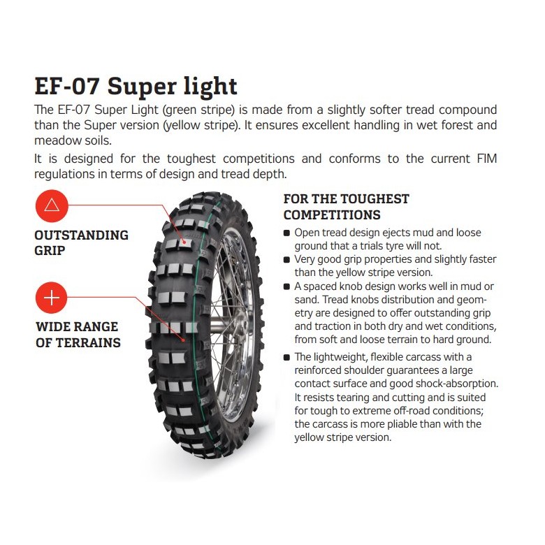 MITAS Enduro FIM - EF-07 SUPER LIGHT - 130/90-18 [69R] [dunga verde]