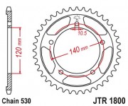 JT - Foaie (spate) JTR1800, 40 dinti - SV1000/SV1000S'03-