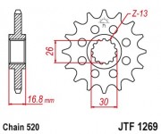 JT - Pinion (fata) JTF1269, 16 dinti - CBR600'99-/900/1000 Sport 520