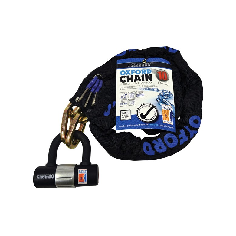 OXFORD - CHAIN10 10mm X 1.4M CHAIN & LOCK