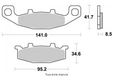 SIFAM - Placute frana KYOTO S1004A  SBS 597HF, 597HS, 597LS [SEMI-METALICE]