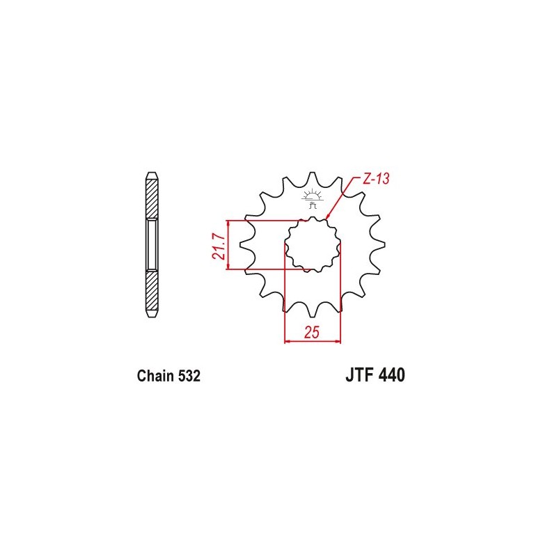 JT - Pinion (fata) JTF440, 15 dinti - GSX1100/R'87-/RF900RR'94-