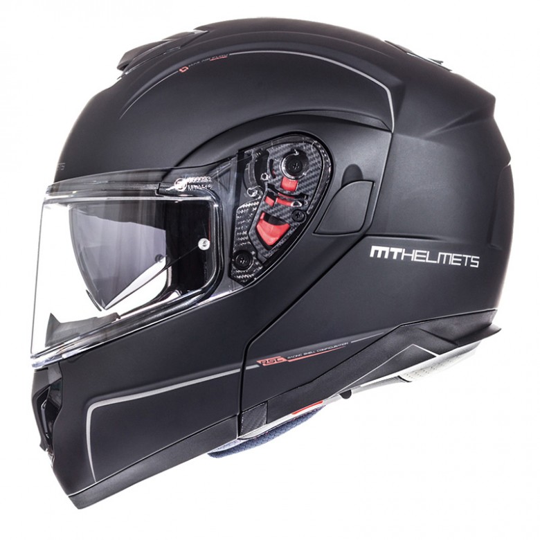 MT Helmets - casca ATOM [sun visor], negru mat [XXL]