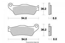 SIFAM - Placute frana KYOTO S1082  SBS 671CS, 671SI, 671RSI, 671HF, 671LS, 671HS, 151HF [SEMI-METALICE]