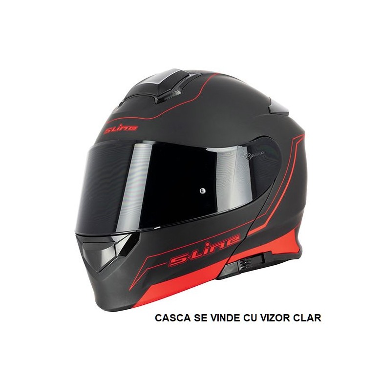 SIFAM - Casca Flip-up S-LINE S550 - negru / rosu [M]