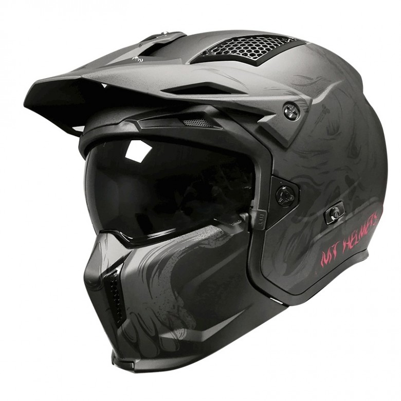 MT Helmets - casca STREETFIGHTER [sun visor], gri inchis mat A2 [L]