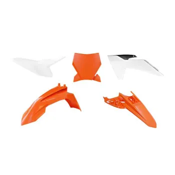 RTECH Kit plastice pentru KTM - alb-negru - R-KITKTM-OEM-150